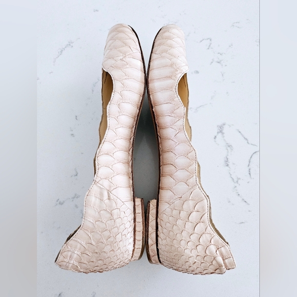 Alexander Birman Exotic Pyton Cream Ballet Flats - Picture 9 of 15